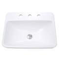 Nantucket Sinks 23 Inch 3-hole Rectangular Drop-In Ceramic Vanity Sink DI-2317-R8